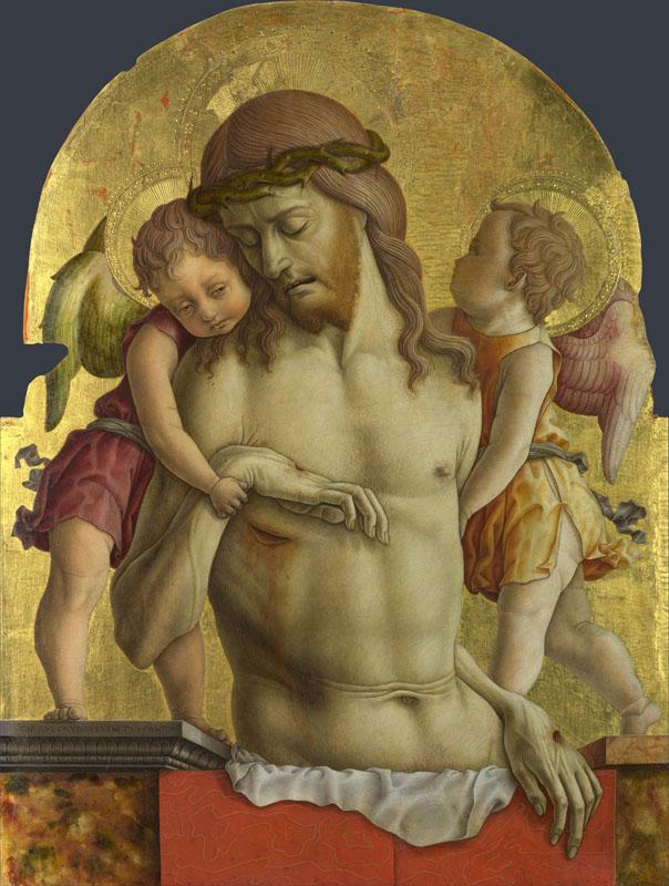 Carlo Crivelli - The Dead Christ supported by Two Angels