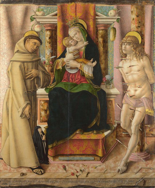 Carlo Crivelli - The Virgin and Child with Saints Francis and Sebastian