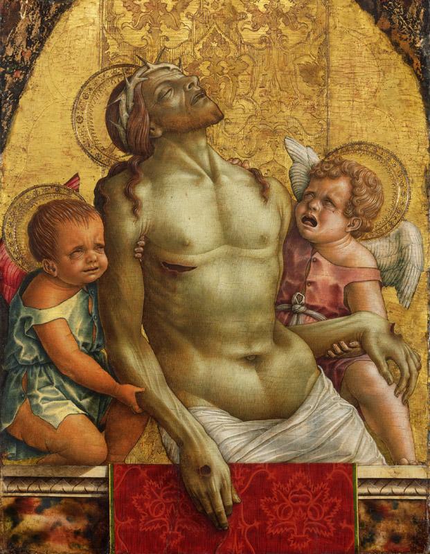 Carlo Crivelli, Italian (active Venice and Marches), first documented 1457, died 1495-1500 -- Dead Christ Supported by Two Angels