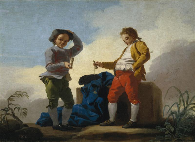 Castillo, Jose del-Muchachos jugando al boliche-101 cm x 141 cm