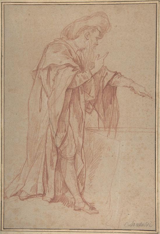 Charles Joseph Natoire--Standing Male Figure with Left Arm Extended (2)