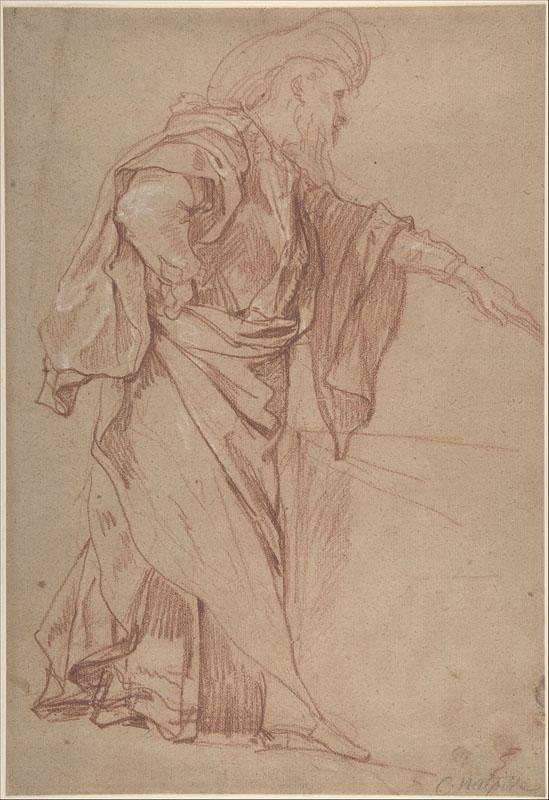 Charles Joseph Natoire--Standing Male Figure with Left Arm Extended