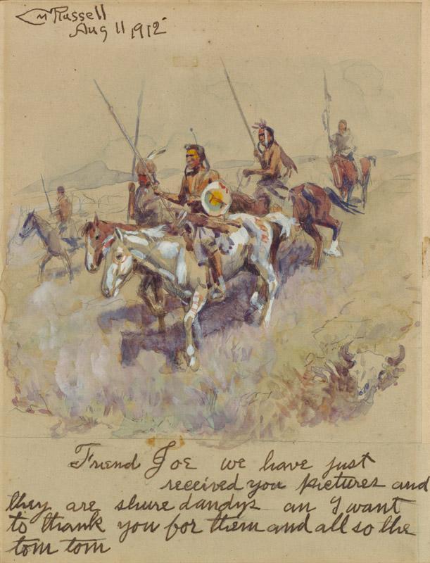 Charles Marion Russell - Letter with American Indians, 1912