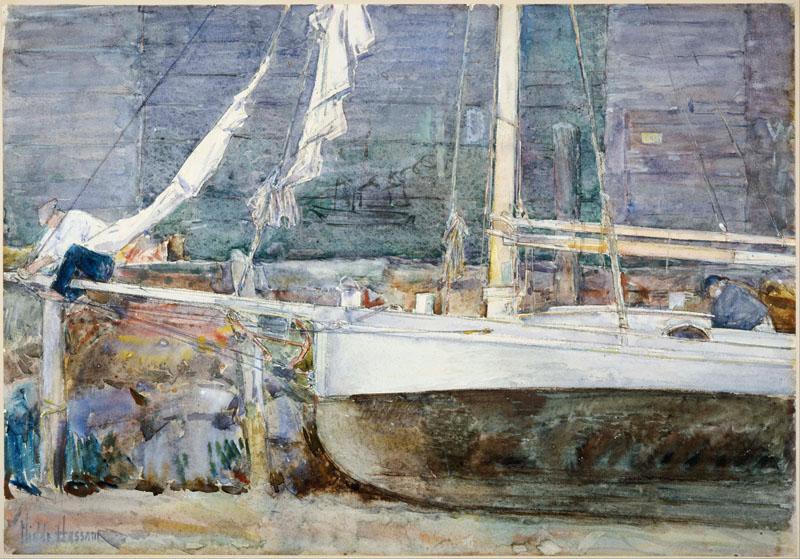Childe Hassam (1859-1935)-Drydock, Gloucester