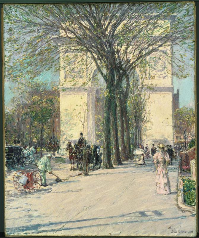 Childe Hassam (1859-1935)-Washington Arch, Spring