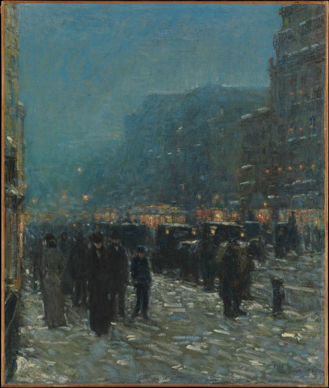 Childe Hassam--Broadway and 42nd Street