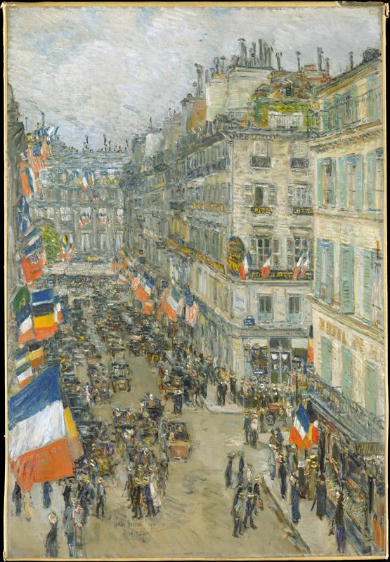 Childe Hassam--July Fourteenth, Rue Daunou, 1910