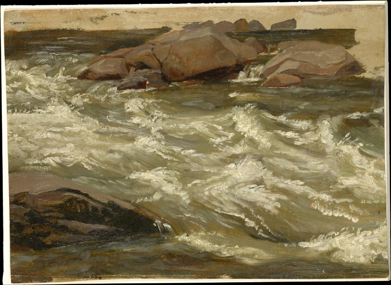 Christian Friedrich Gille--Study of Rushing Water