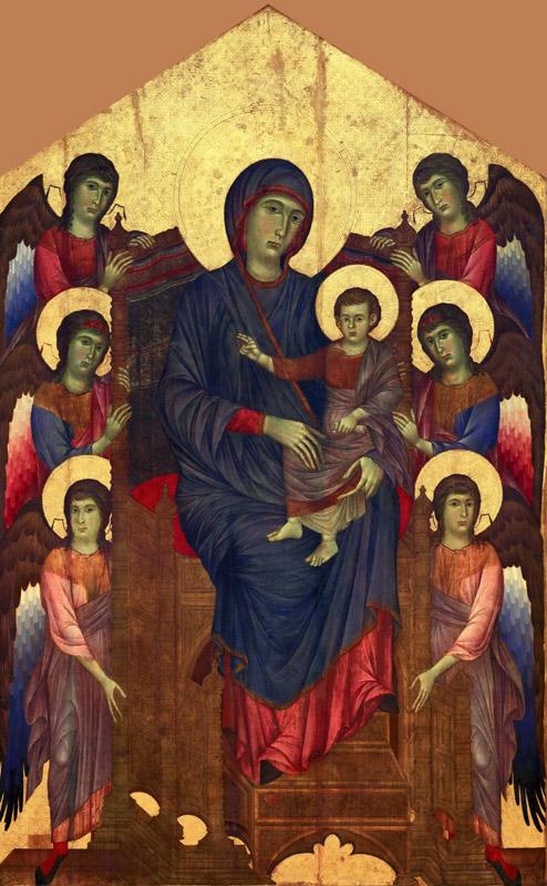 Cimabue -- Virgin and Child in Glory surrounded by six angels