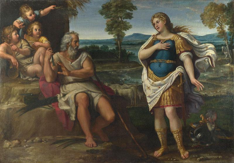 Circle of Annibale Carracci - Erminia takes Refuge with the Shepherds
