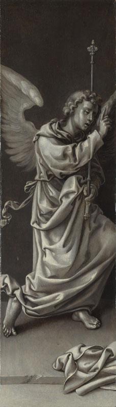 Circle of Pieter Coecke van Aalst - The Archangel Gabriel - Reverse of Left Hand Shutter