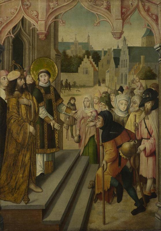 Circle of the Master of the Saint Ursula Legend (Cologne) - Saint Lawrence before the Prefect