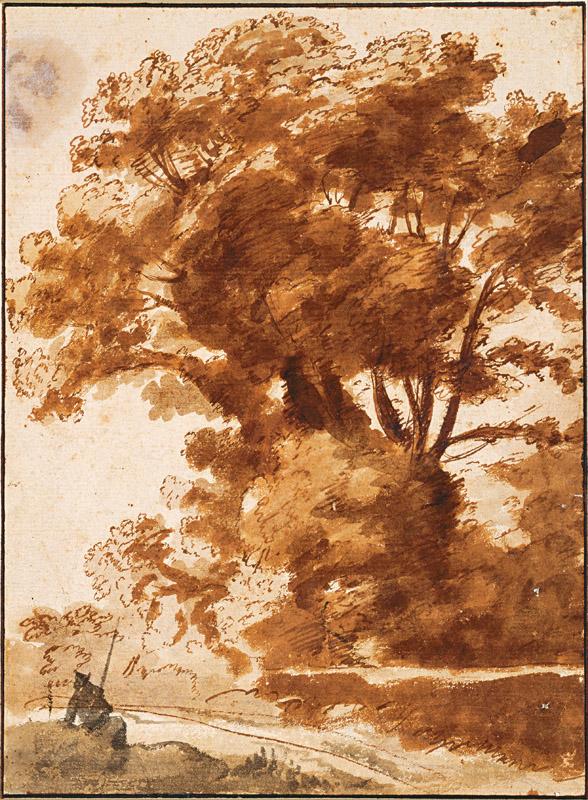 Claude Lorrain (16041605-1682)-Group of Trees and Resting Sheper