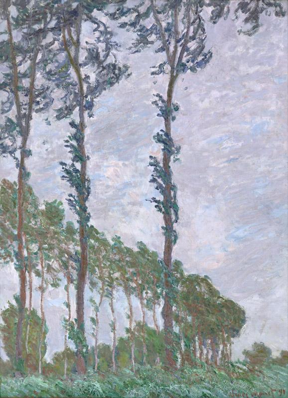 Claude Monet - Wind Effect, Series of The Poplars