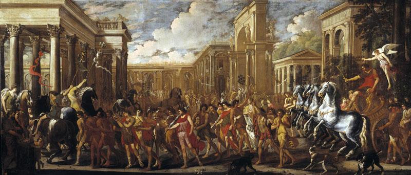Codazzi, Viviano Gargiulo, Domenico-Entrada triunfal de Vespasiano en Roma-155 cm x 363 cm