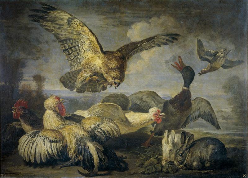 Coninck, David de-Un milano y varias aves-95 cm x 134 cm