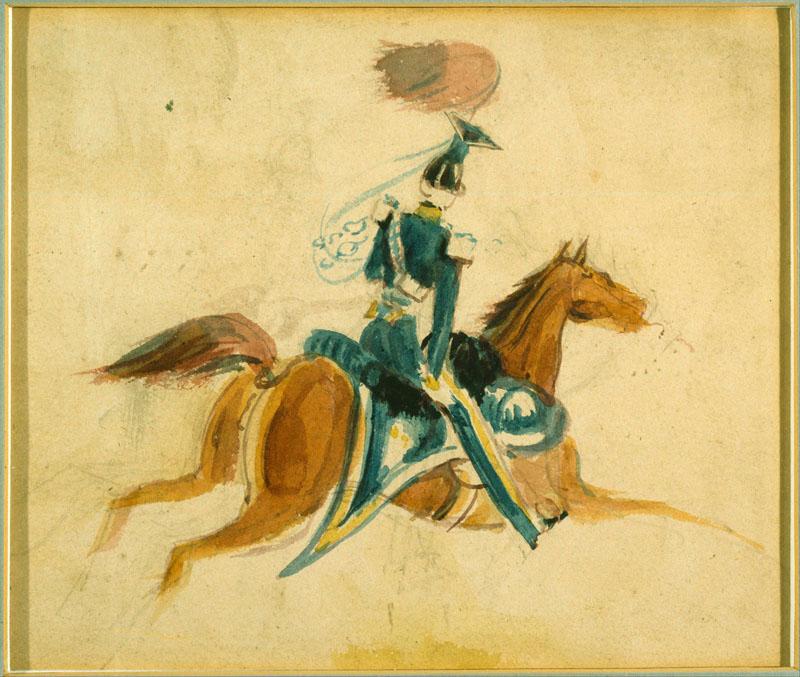 Constantin Guys (1802-1892)-Man on Horseback
