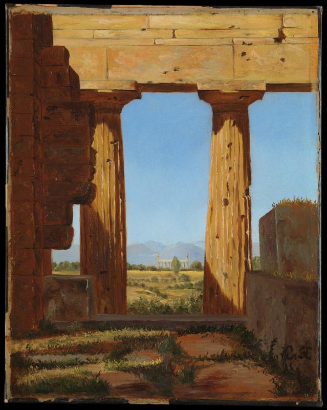 Constantin Hansen--Columns of the Temple of Neptune at Paestum
