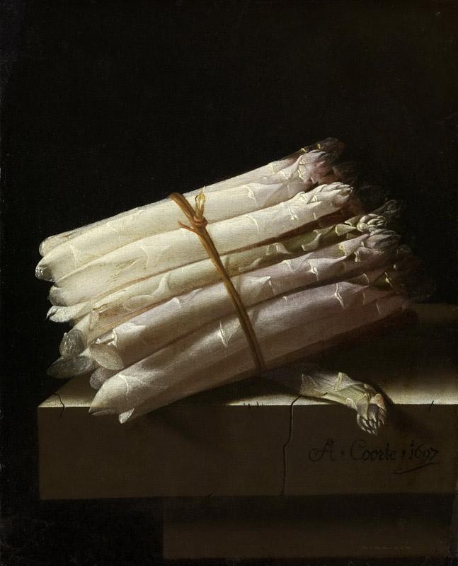 Coorte, Adriaen -- Stilleven met asperges, 1697