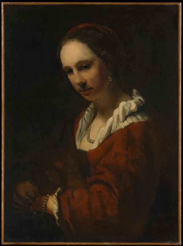 Copy after Willem Drost--Young Woman with a Pearl Necklace