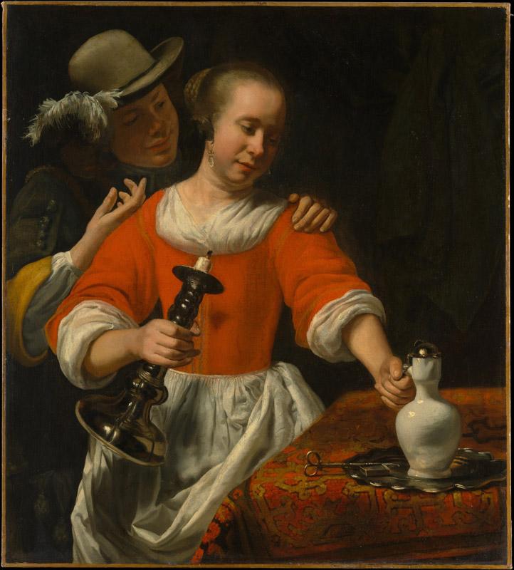 Cornelis Bisschop--A Young Woman and a Cavalier