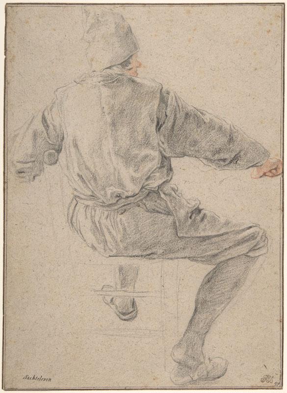 Cornelis Dusart--Study of a Seated Peasant
