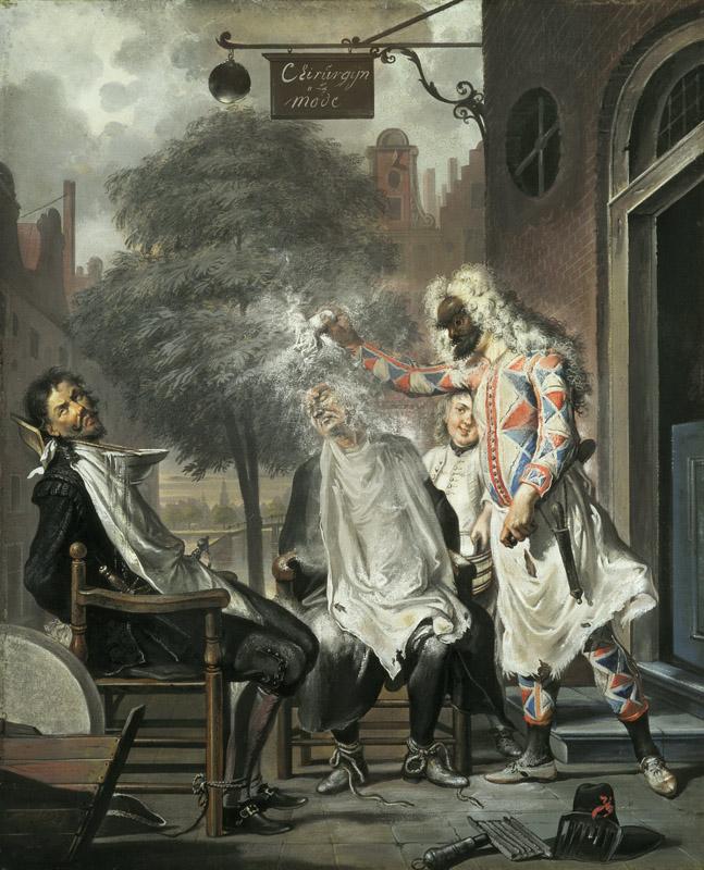 Cornelis Troost - Harlequin, Magician and Barber--The Rivals Exposed
