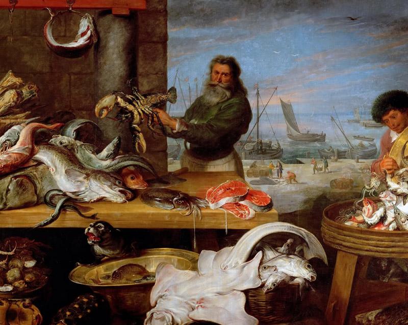 Cornelis de Vos -- Fish Market, detail