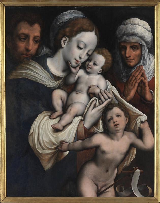Cornelius Van Cleve - Holy Family with Elisabeth and John the Baptist