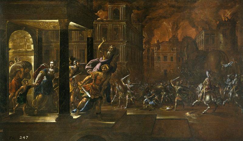 Corte, Juan de la-El incendio de Troya-140 cm x 238 cm-