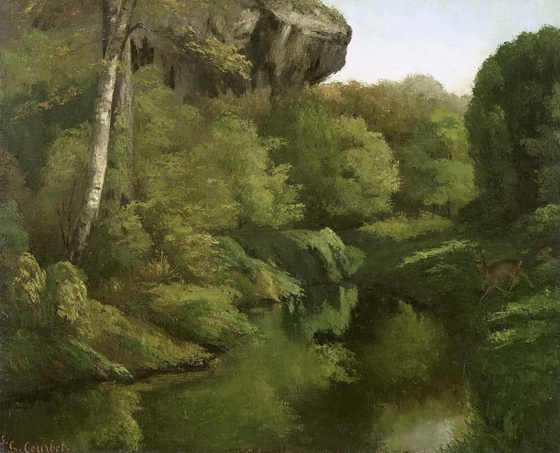 Courbet, Gustave -- Gezicht in het bos van Fontainebleau, 1855