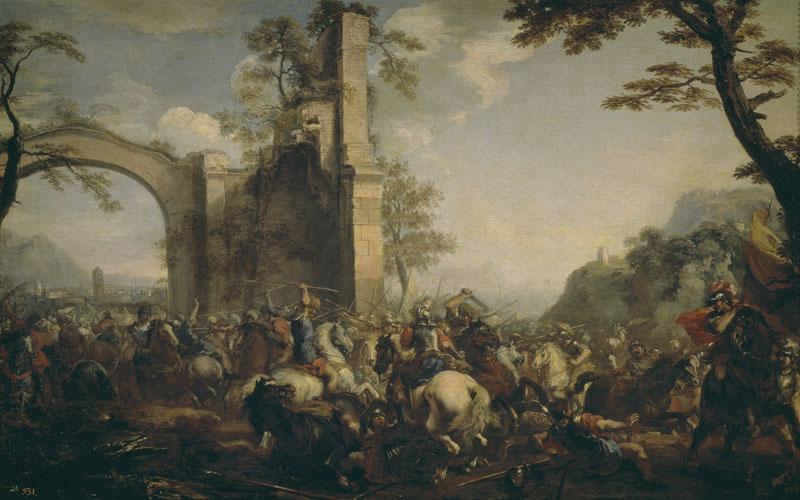 Courtois, Jacques-Batalla entre cristianos y musulmanes-96 cm x 152 cm