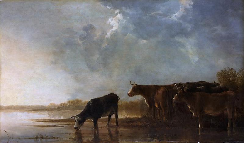 Cuyp, Aelbert -- Rivierlandschap met koeien, 1640 - 1650