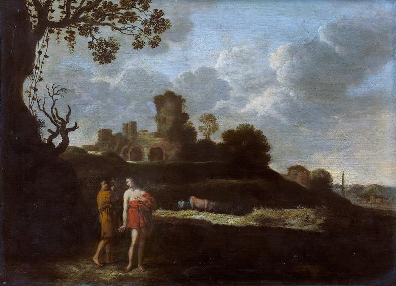 Dalens, Dirck (I) -- Arcadisch landschap met herders en vee, 1625-1676