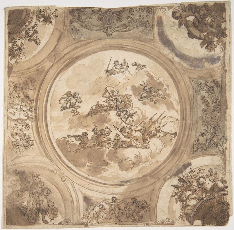 Daniel Marot the Elder--Ceiling Design with an Allegory of Victory