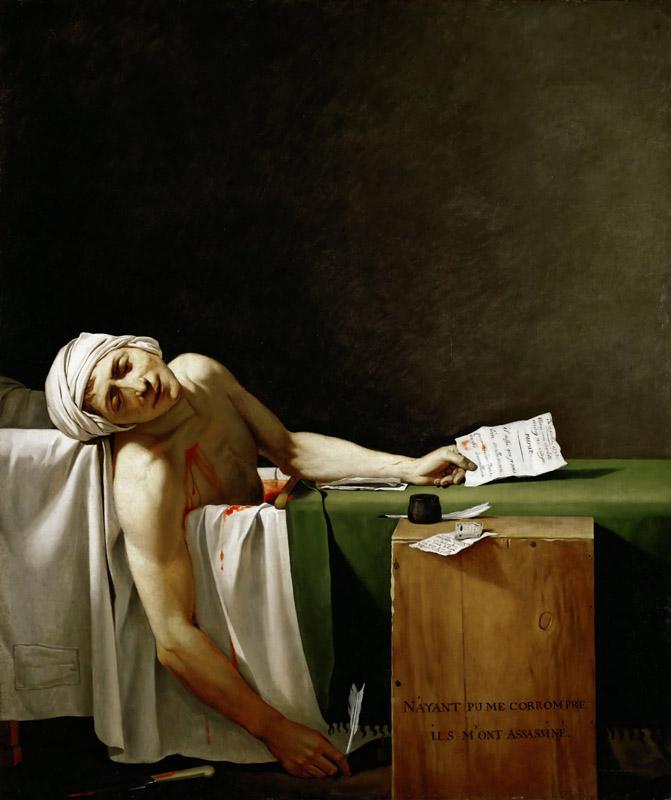David, Jacques Louis -- Jean Paul Marat, politician and publicist, dead in his bathtub
