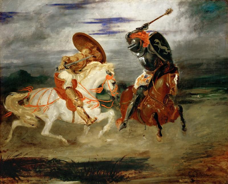 Delacroix, Eugene -- Combat de chevaliers dans la campagne-A fight between knights