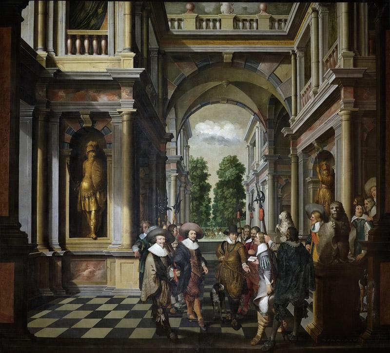 Delen, Dirck van -- Een galerij. Onderdeel van een zevendelige kamerbeschildering, 1630-1632