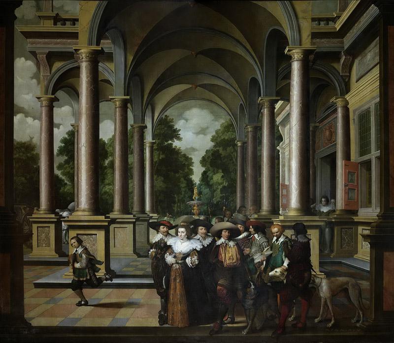 Delen, Dirck van -- Een galerij. Onderdeel van een zevendelige kamerbeschildering., 1630-1632