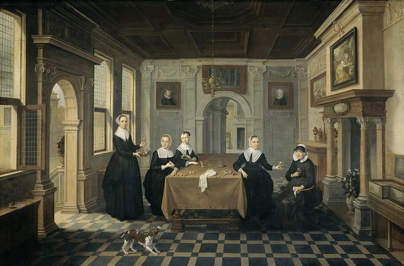 Delen, Dirck van -- Interieur met vijf dames, 1630-1652