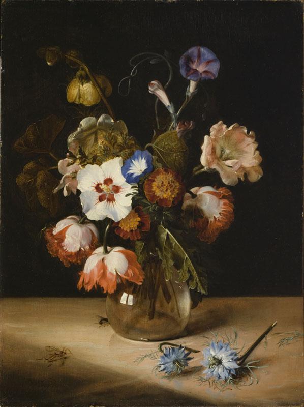 Dirck de Bray - Flowers in a Glass Vase
