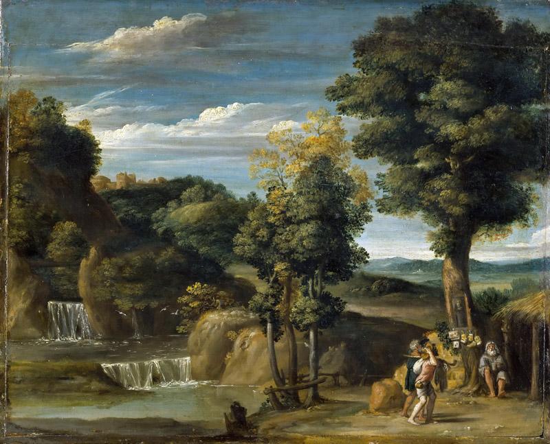 Domenichino -- Landscape with a hermit