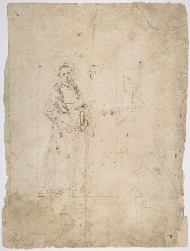 Domenico Ghirlandaio--Standing Figure of Saint Stephen and the Head