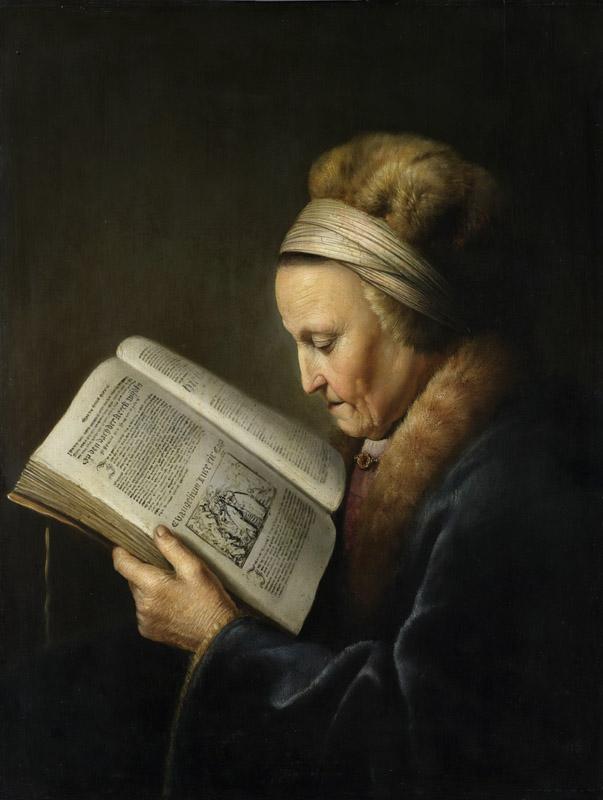 Dou, Gerard -- Oude vrouw lezend in een lectionarium