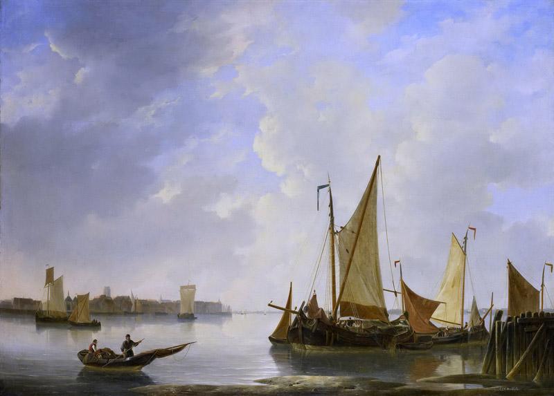 Dreibholtz, Christiaan Lodewijk Willem -- Gezicht op Dordrecht vanaf Papendrecht, 1830-1837