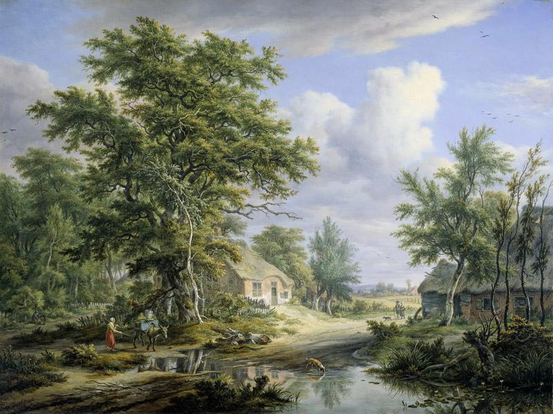 Drielst, Egbert van -- Boerderijen aan de rand van een bos, 1812
