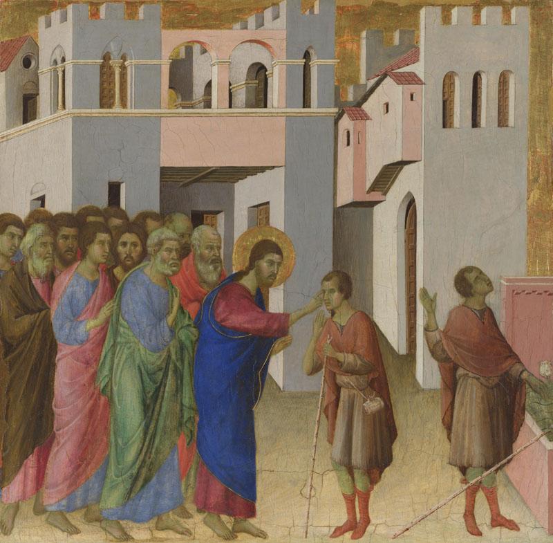 Duccio - Jesus opens the Eyes of a Man born Blind