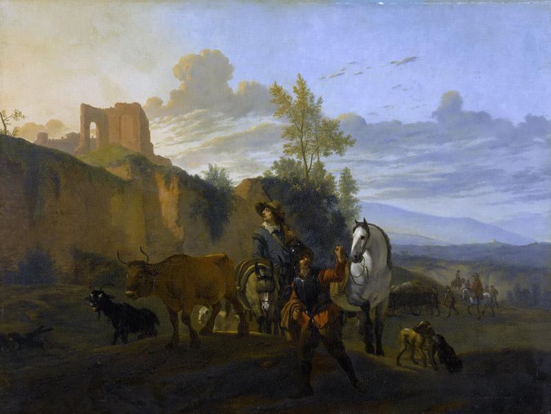 Dujardin, Karel -- Italiaans landschap met soldaten, 1652-1700