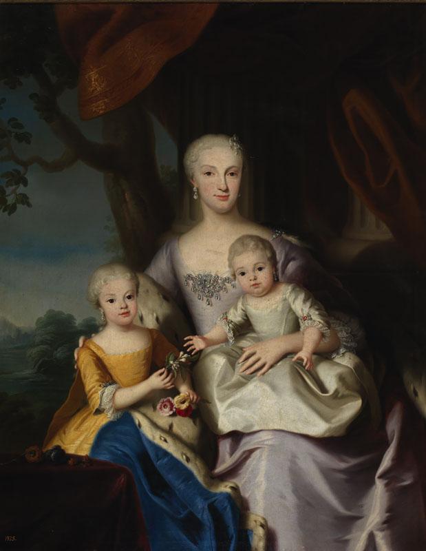 Dupra, Domenico-Maria Antonia Fernanda, hija de Felipe V, y sus dos hijas-145 cm x 112 cm