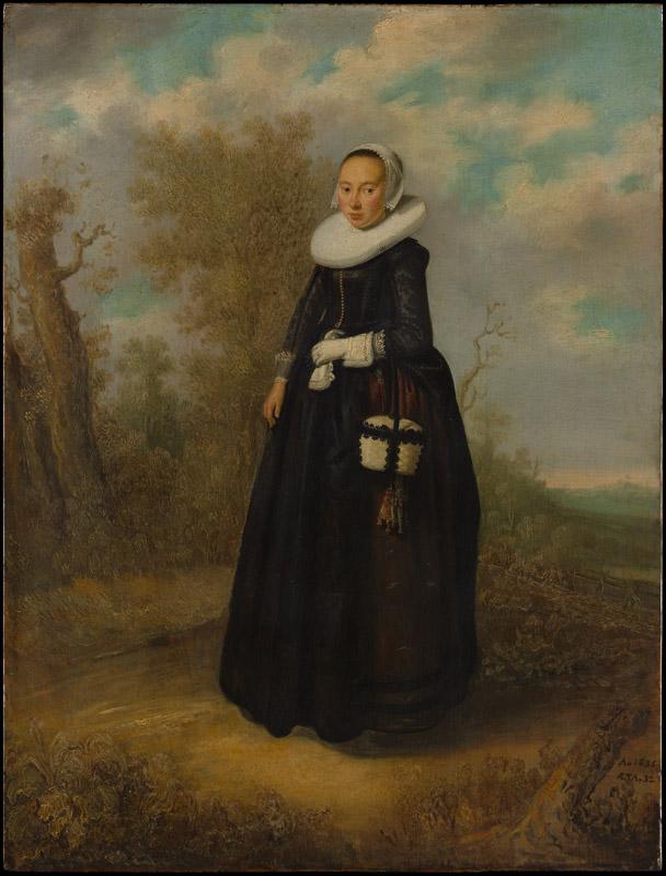 Dutch Painter--A Young Woman in a Landscape